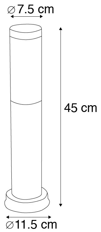 Candeeiro de poste cinzento antracite 45 cm IP44 - Rox Moderno