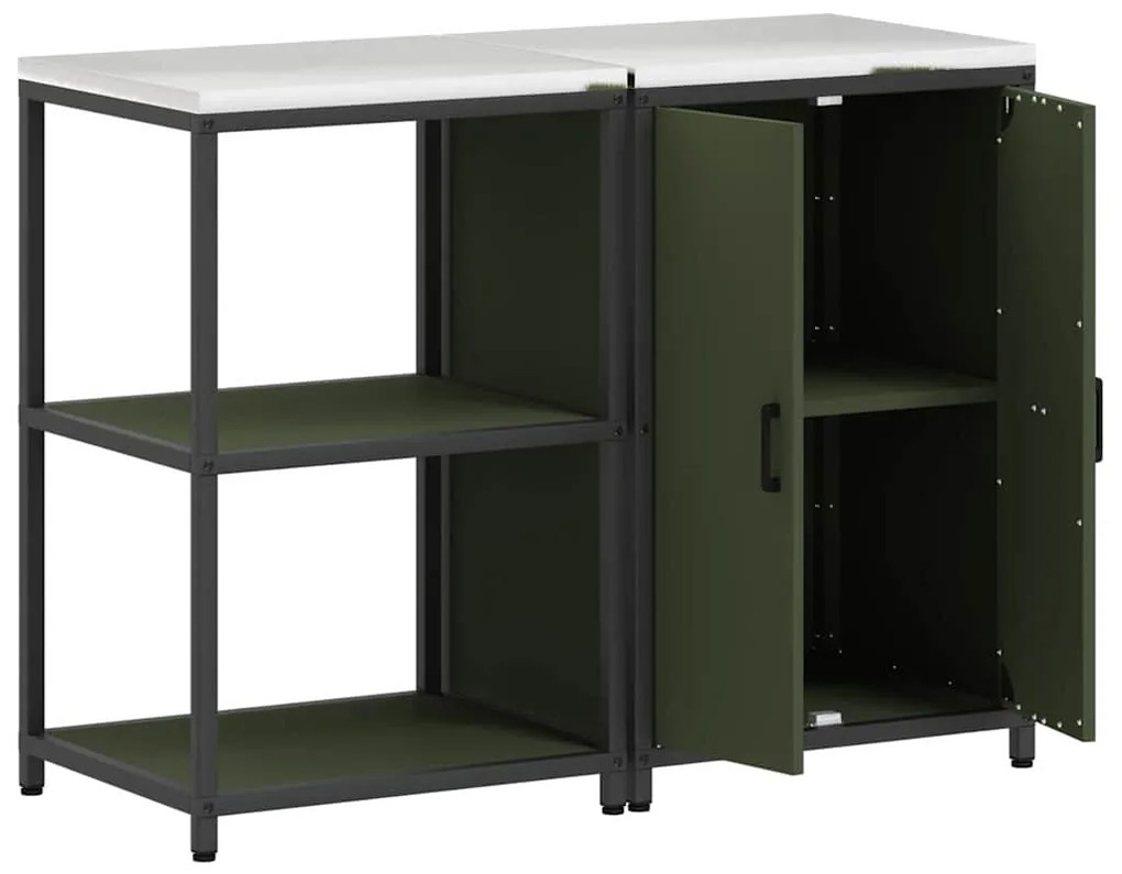 Conjunto de Armazenamento de Cozinha 2 pcs Verde Oliva