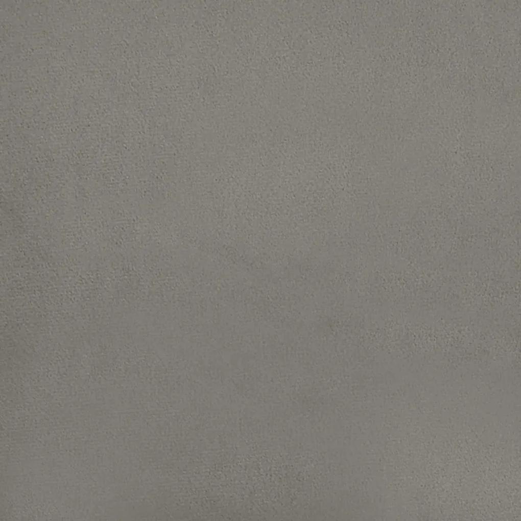 Cama com molas/colchão 140x200 cm veludo cinzento-claro