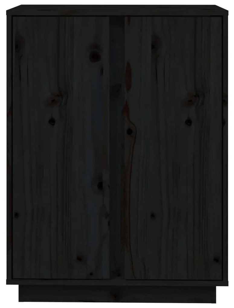 Aparador 60x35x80 cm madeira de pinho maciça preto