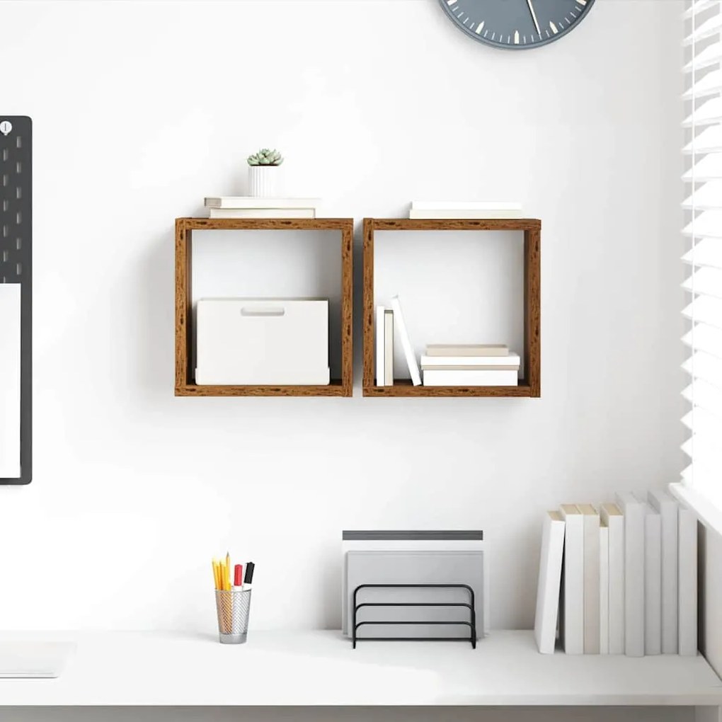 vidaXL Prateleiras de Parede Madeira antiga Madeira processada