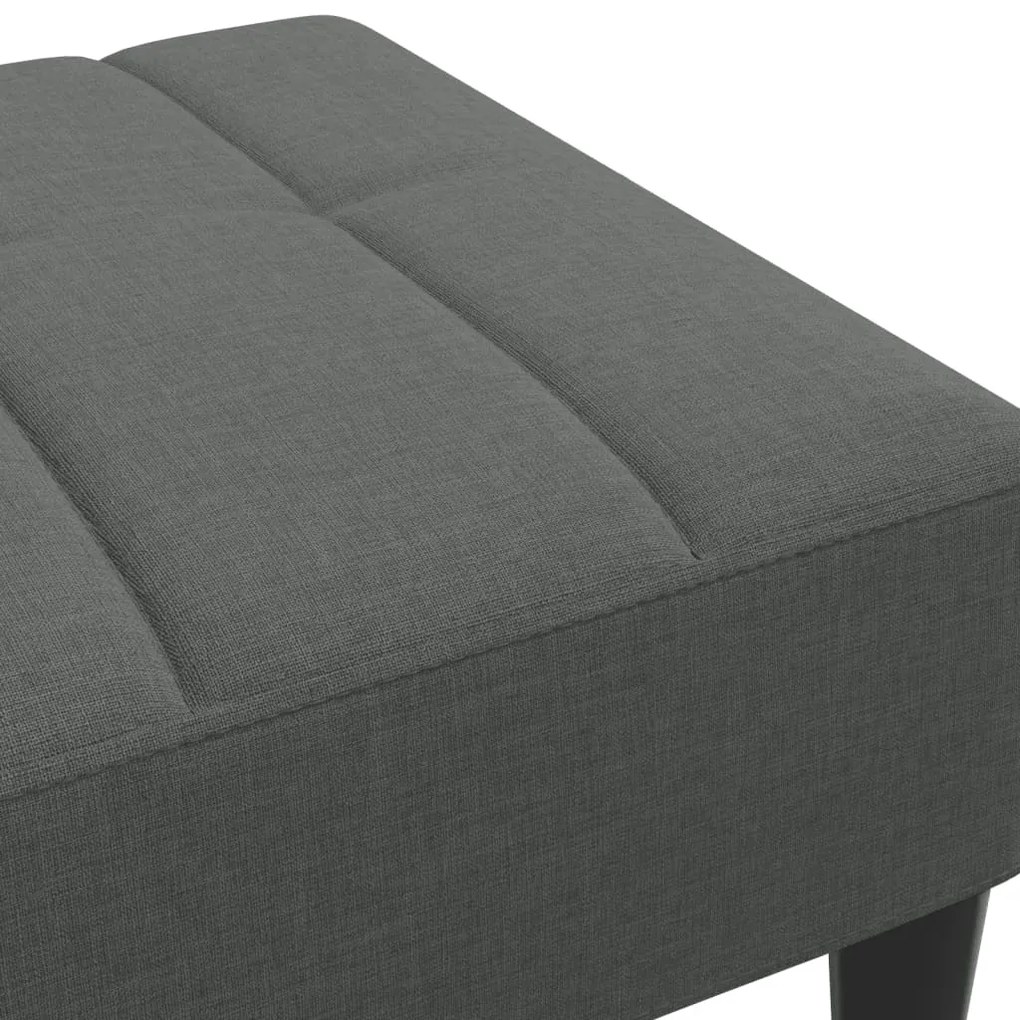 Apoio de pés 77x55x31 cm tecido cinzento-escuro