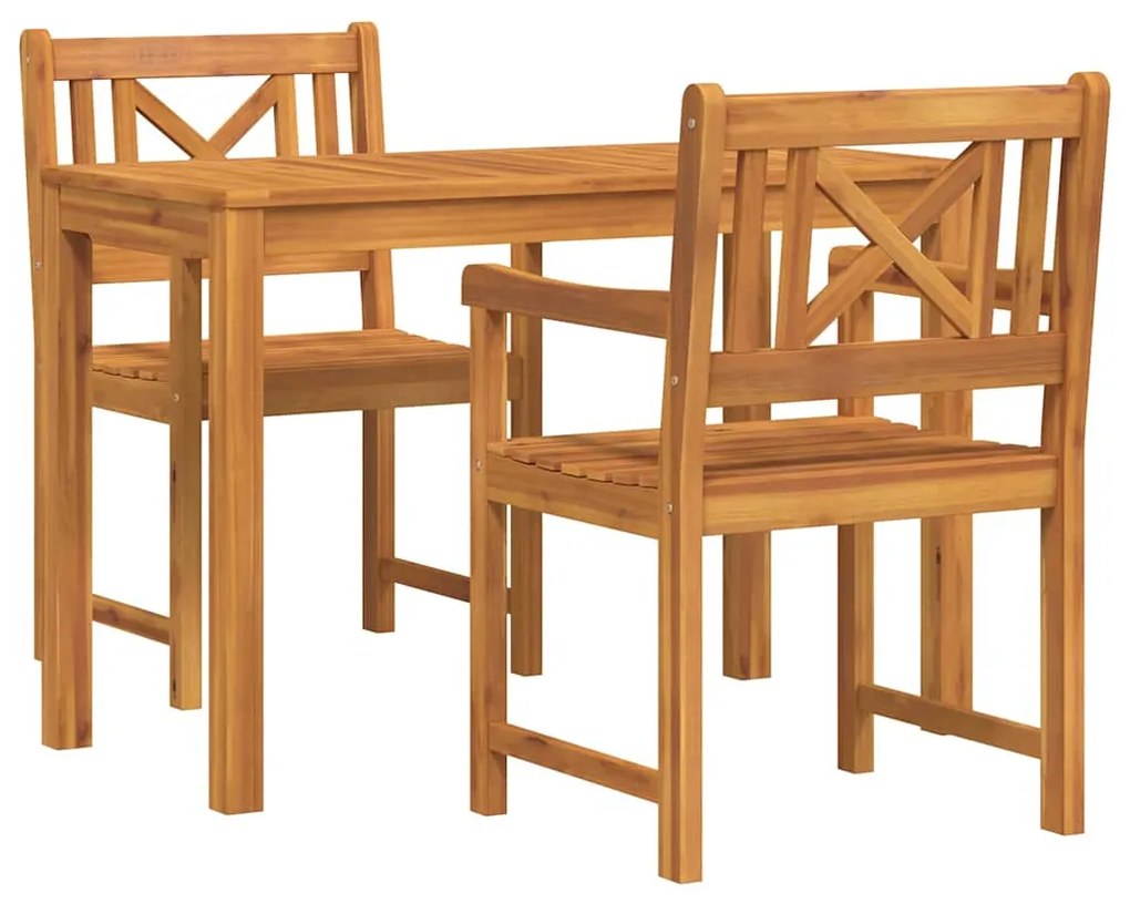 Conjunto de Jantar de Jardim 3 pcs Madeira clara Padrão