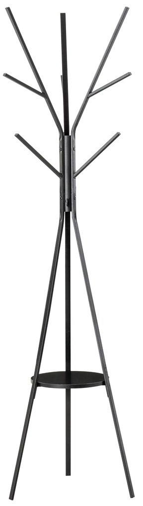 HOMCOM Bengaleiro de Pé Metálico para Pendurar Roupa Bolsas com 9 Ganchos e Prateleira Cabide de Pé Moderno 45x45x180 cm Preto | Aosom Portugal