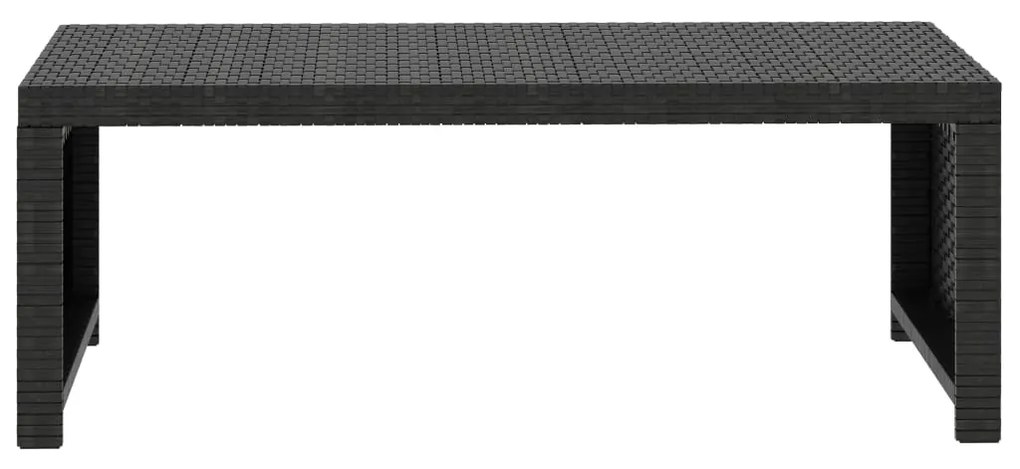 5 pcs conjunto lounge de jardim c/ almofadões vime PE preto