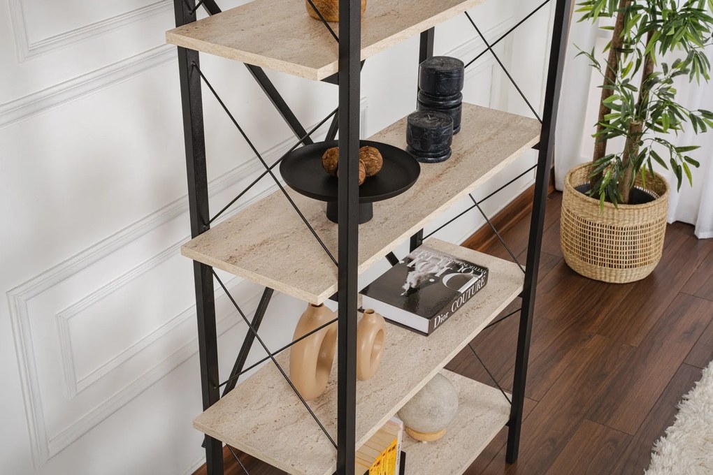 Estante Elysian – Preto Travertino – 90 x 180 x 33,5 cm