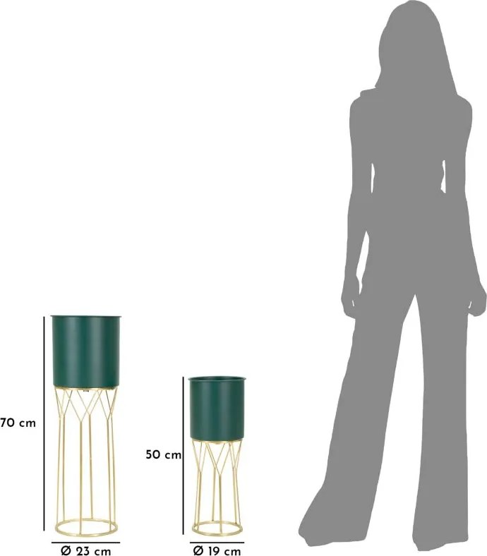 CONJUNTO DE 2 PEÇAS DE SUPORTE PARA VASOS GRENT Ø 23X70-19X50 CM