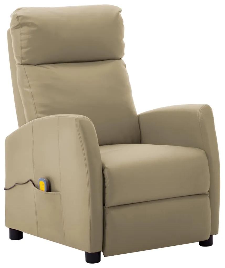289729 vidaXL Cadeira de massagens couro artificial cappuccino