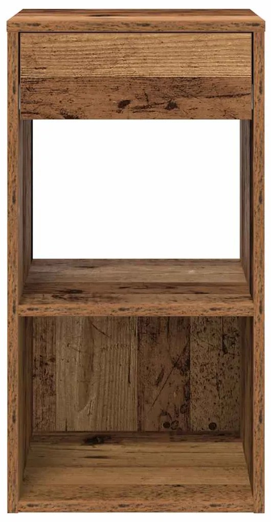 Mesas de cabeceira com gaveta 2 pcs 35x34x66,5 cm madeira velha