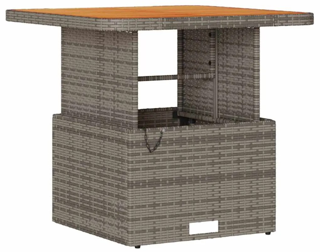 Conjunto de Jantar de Jardim em 3 Peças com Almofadas Cinza em Rattan