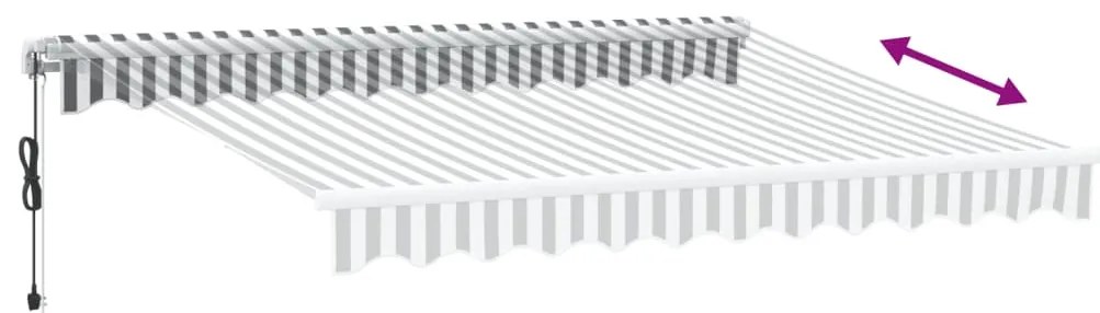 Toldo retrátil automático 300x250 cm antracite e branco