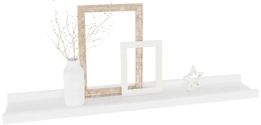 Prateleiras de parede 4 pcs 60x9x3 cm branco