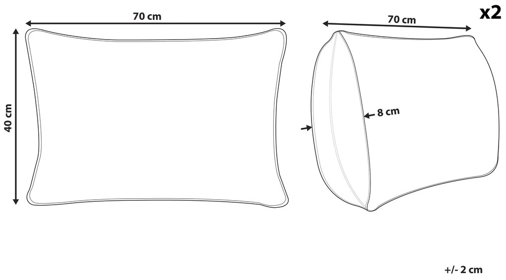 Conjunto de 2 almofadas de jardim com padrão amarelo 40 x 70 cm ASTAKOS Beliani