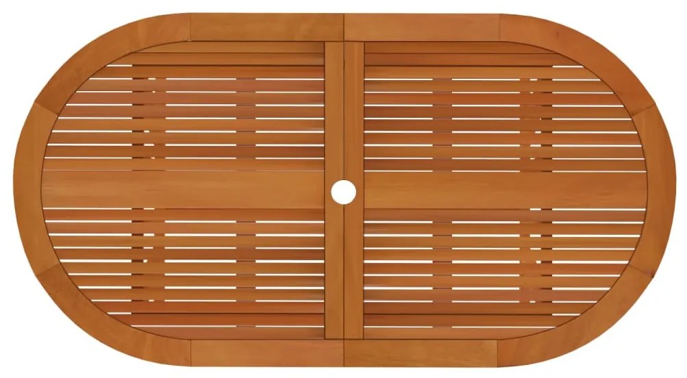 5 pcs conj. jantar para jardim madeira de eucalipto maciça