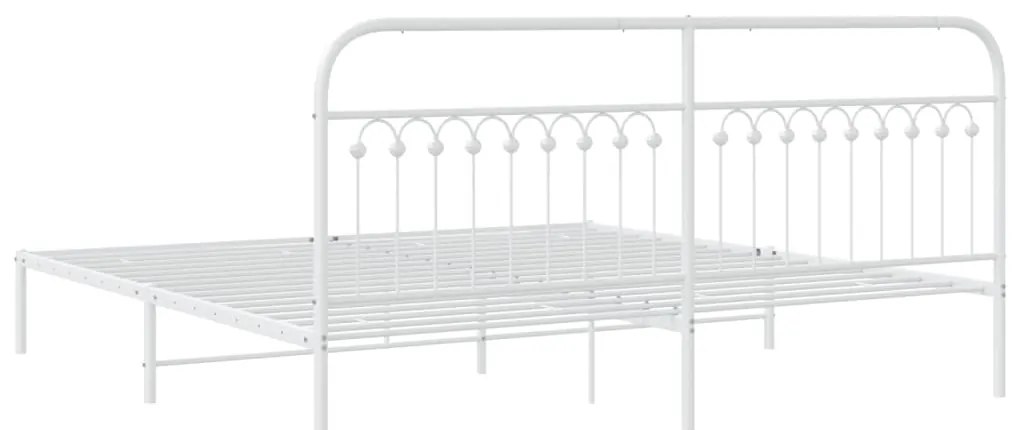 Estrutura de cama com cabeceira 193x203 cm metal branco