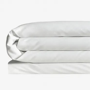 Capa De Edredom De Cetim Sampras 300 Fios Branco & Cama 150/160cm (240 X 220 Cm) - Sklum
