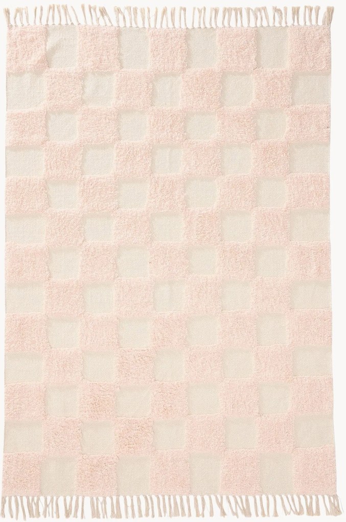 Tapete em algodão artesanal com relevo Caro