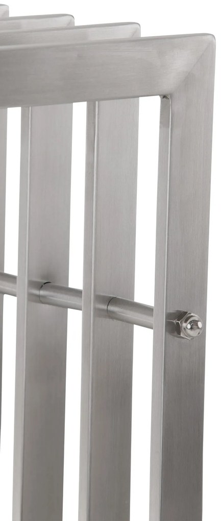 Suporte para lenha Irving em aço inoxidável 50 x 150 x 40 cm Prateado