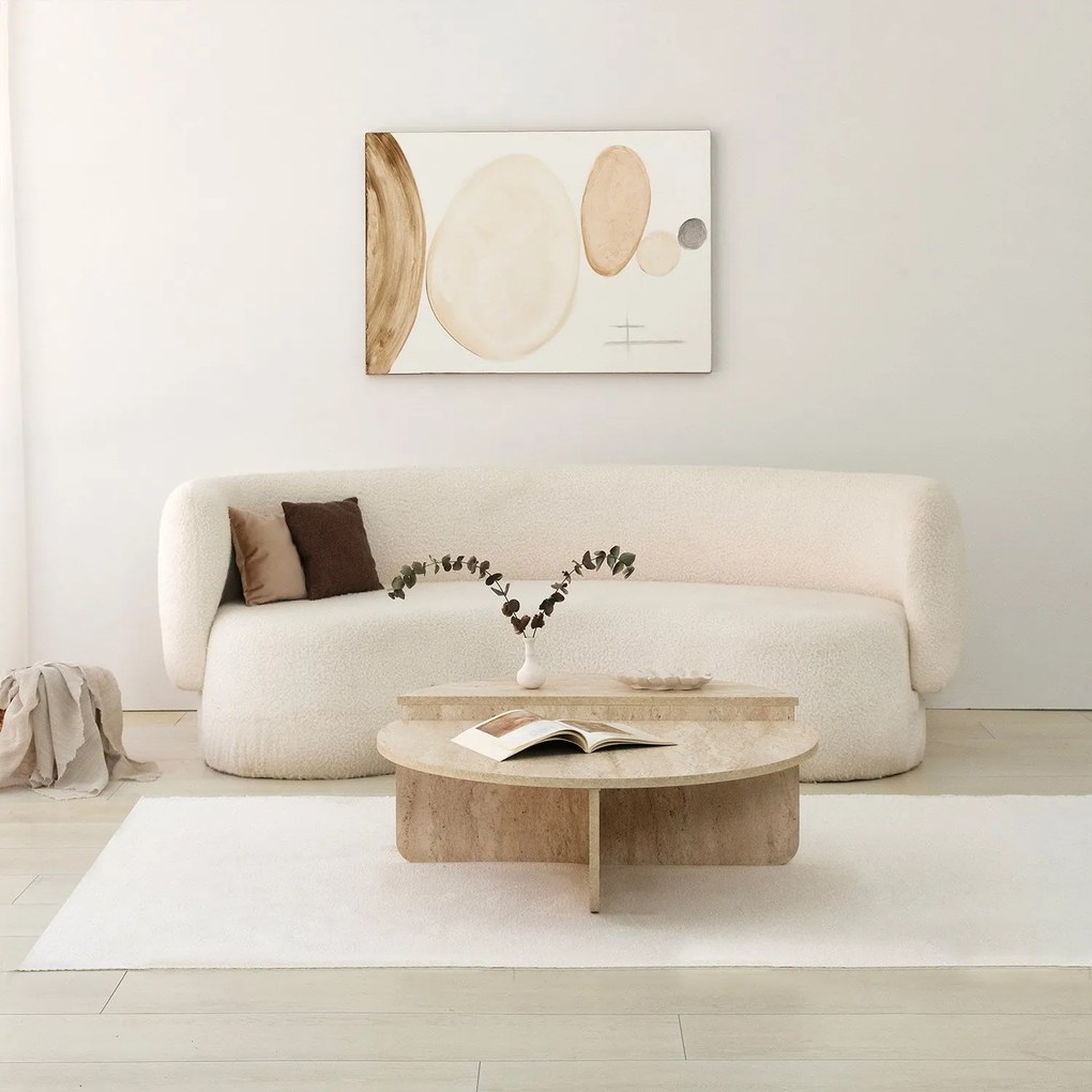 Mesa de Centro Podium – Travertino – Diâmetro 90 cm Altura 35 cm