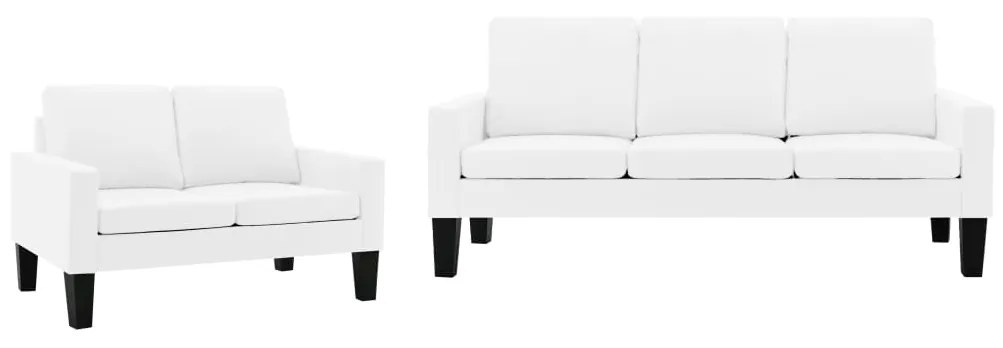 3056676 vidaXL 2 pcs conjunto de sofás couro artificial branco