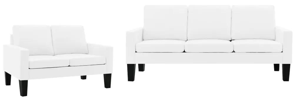 3056676 vidaXL 2 pcs conjunto de sofás couro artificial branco