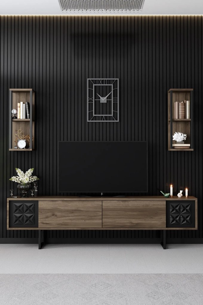 **** Unidade TV Black Line – Nogueira e Preto – 180 x 30 x 48 cm
**