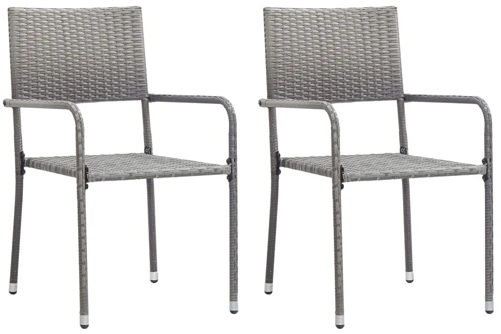 3 pcs conjunto de jantar para jardim cinzento