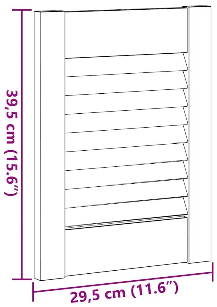 Portas de armário 4 pcs design de persiana 39,5x29,5 cm branco