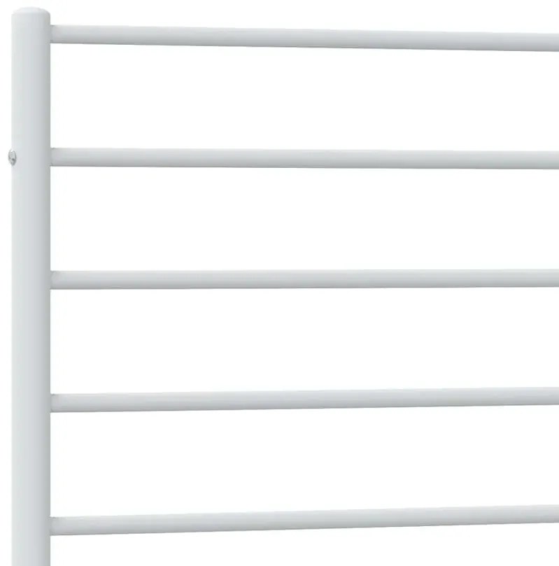 Estrutura de cama com cabeceira e pés 100x190 cm metal branco