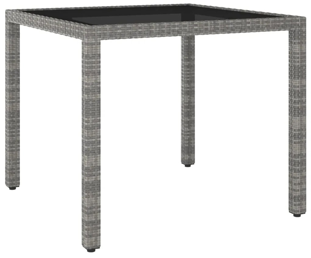 vidaXL Mesa de jardim 90x90x75 cm vime PE cinzento