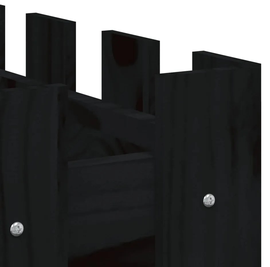 Canteiro elevado c/ design cerca 100x50x70cm pinho maciço preto