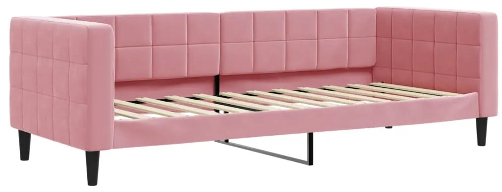 Sofá-cama com colchão 80x200 cm veludo rosa