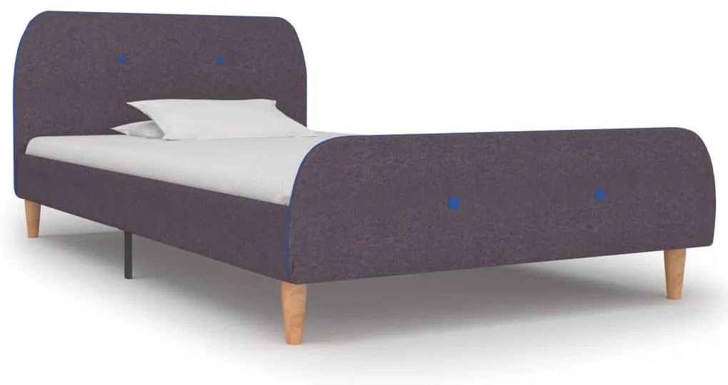 Estrutura de cama 90x200 cm tecido cinzento-acastanhado
