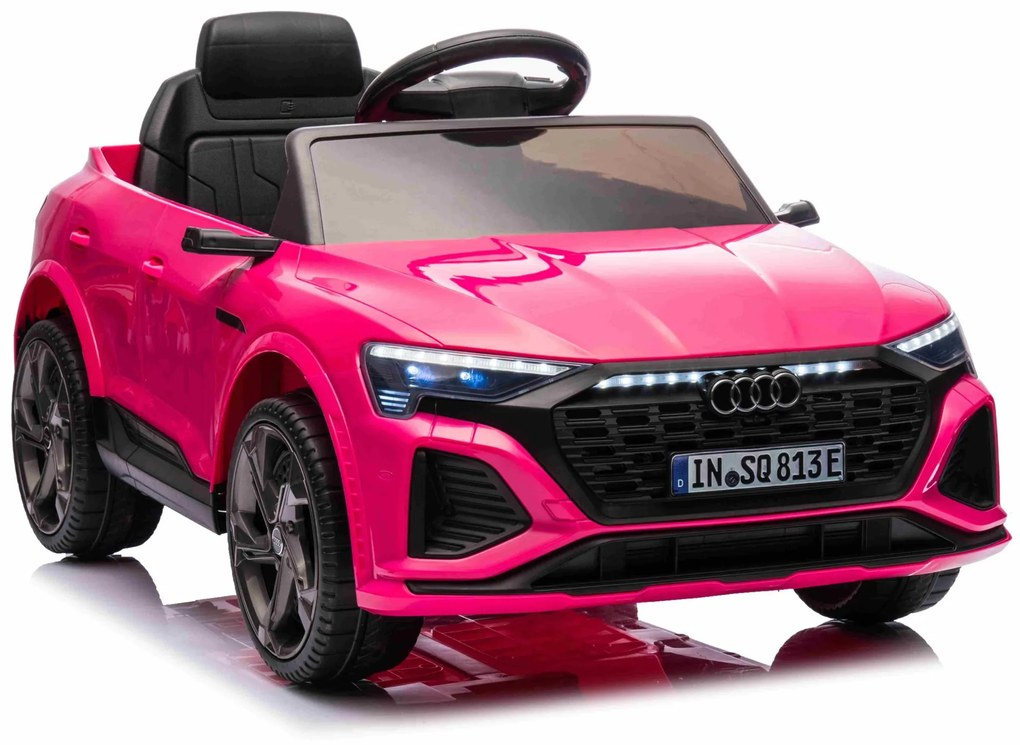 Carro elétrico para Crianças 12V Audi SQ8 Rodas de espuma EVA, Assento Couro ecológico Rosa