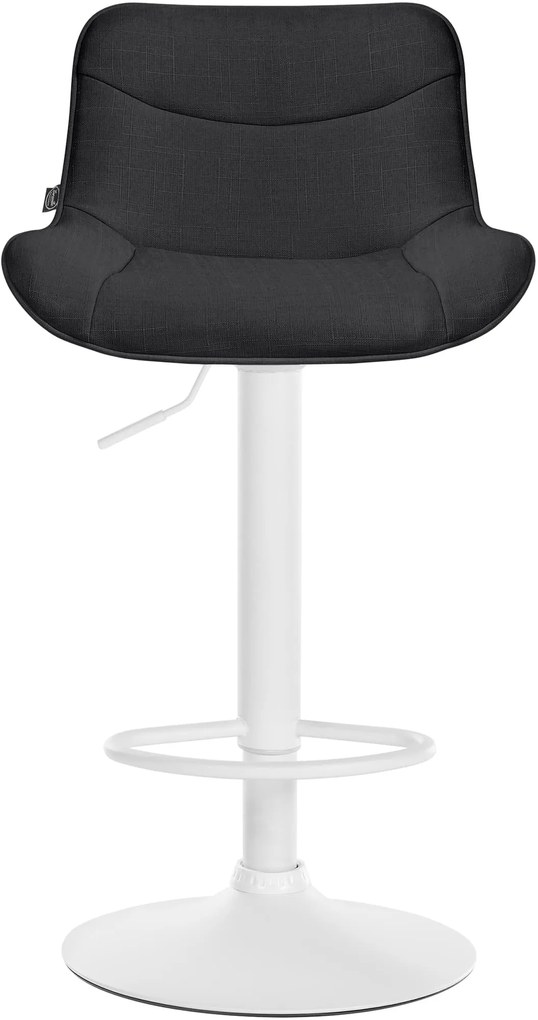 Banco alto em tecido com estrutura branca 85-106 x 49 x 51 cm preto