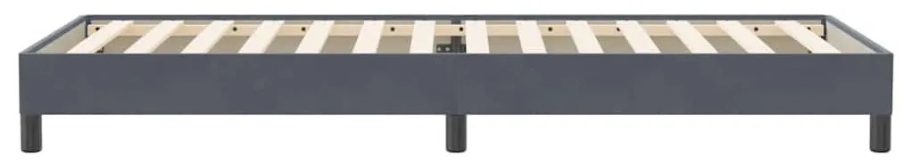 Cama com molas sem colchão cinza-escuro 80x220 cm veludo