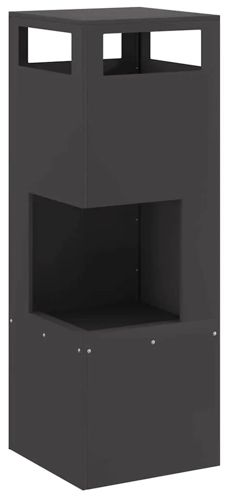Fogueira Quadrada vidaXL Preta 35x35x100 cm Aço
