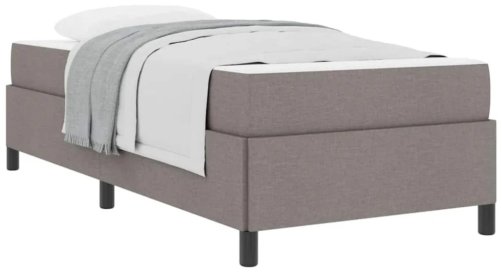 Cama Box Taupe, Preto 90 x 190 cm Tecido, Madeira de Engenharia