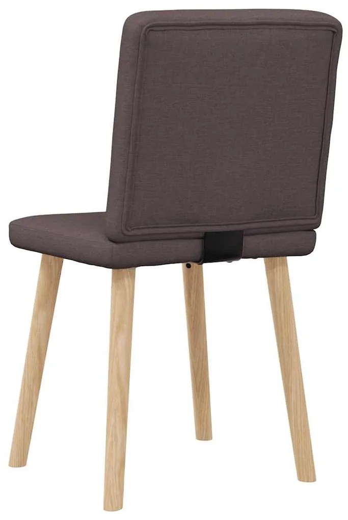 Cadeiras de jantar 2 pcs tecido castanho-escuro