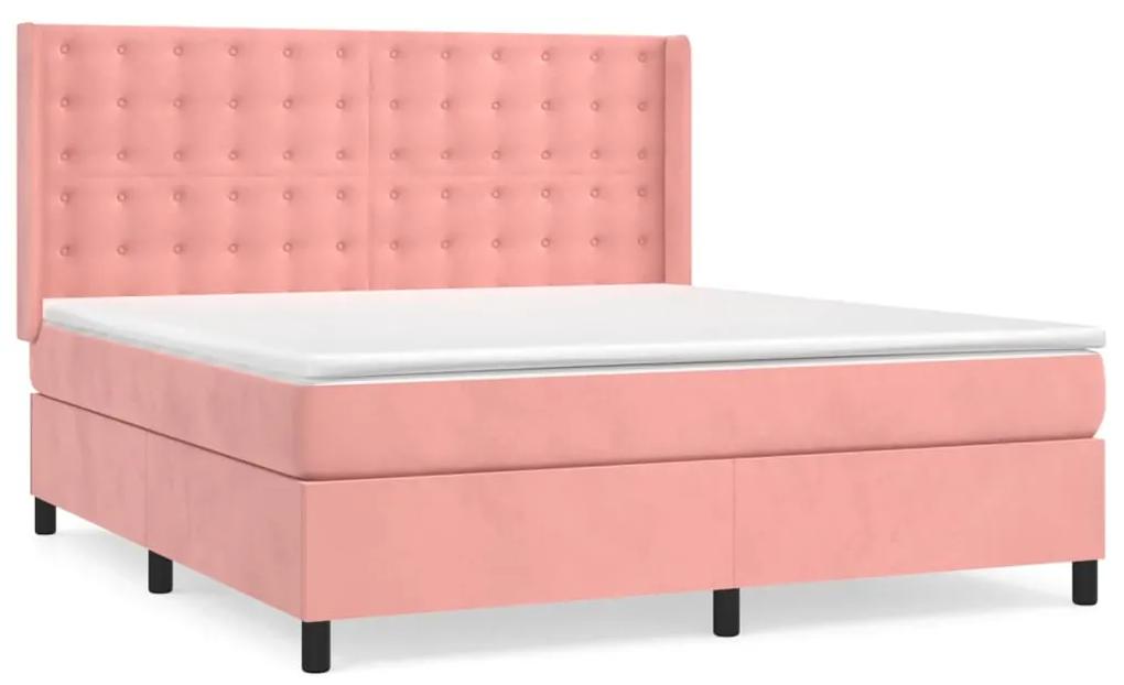 Cama com molas/colchão 180x200 cm veludo rosa