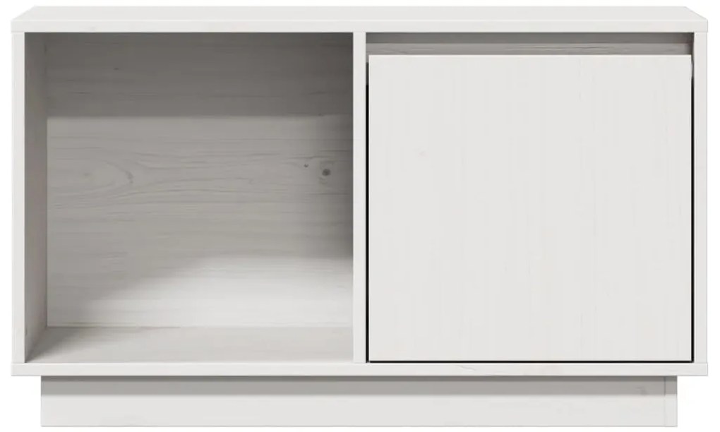 Móvel de TV 74x35x44 cm madeira de pinho maciça branco