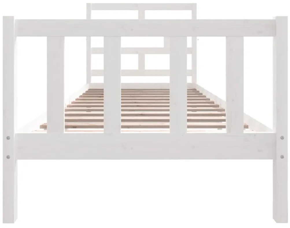 Estrutura de cama 90x200 cm madeira de pinho maciça branco
