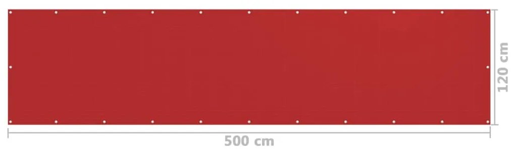 Tela de varanda 120x500 cm PEAD vermelho