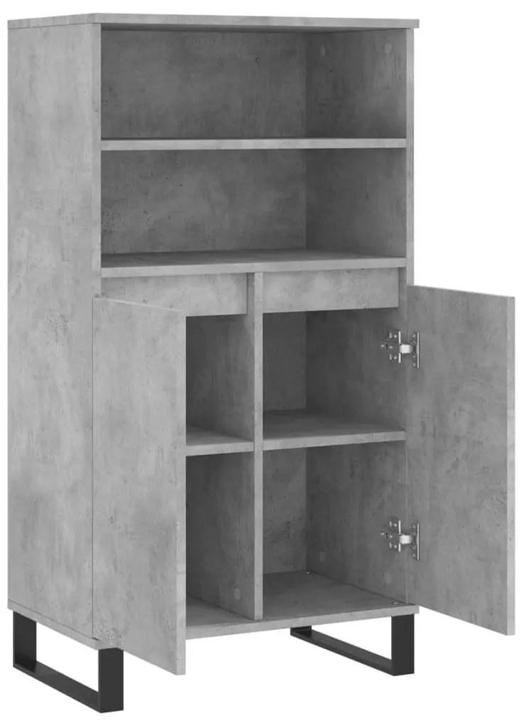 Aparador alto 60x36x110cm derivados de madeira cinzento cimento