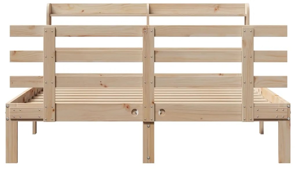 Estrutura de cama com cabeceira 120x200 cm pinho maciço