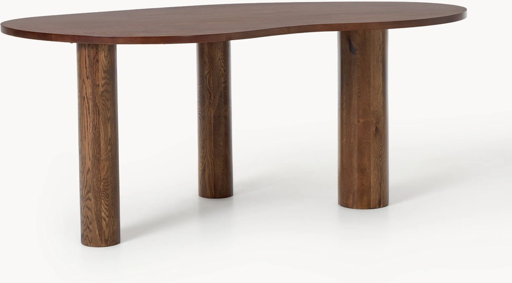 Mesa de jantar em madeira de carvalho com forma orgânica Naruto, vários tamanhos