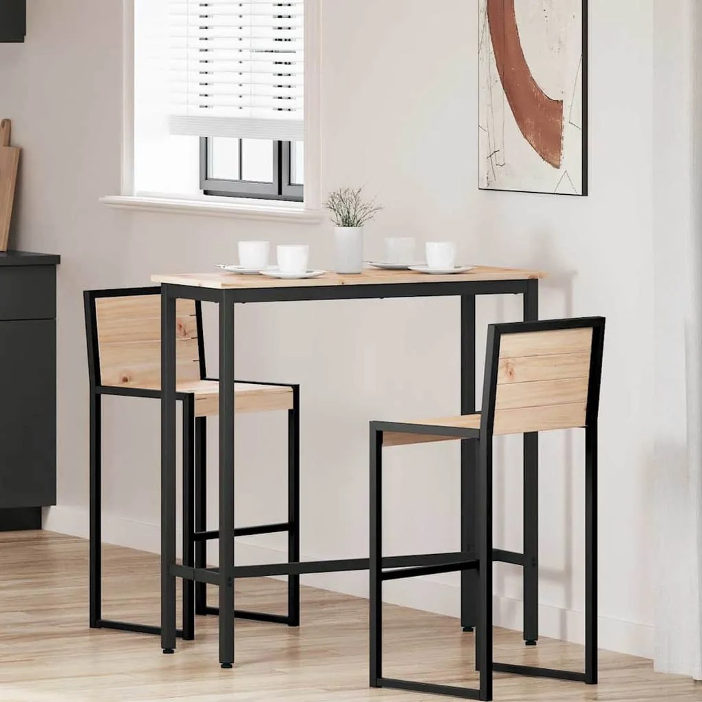 vidaXL mesa Natural 100 x 40 x 101 cm Madeira de Engenharia e Aço