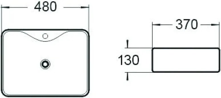 Mexen Eva lavabo de bancada 48 x 37 cm, branco - 21424900