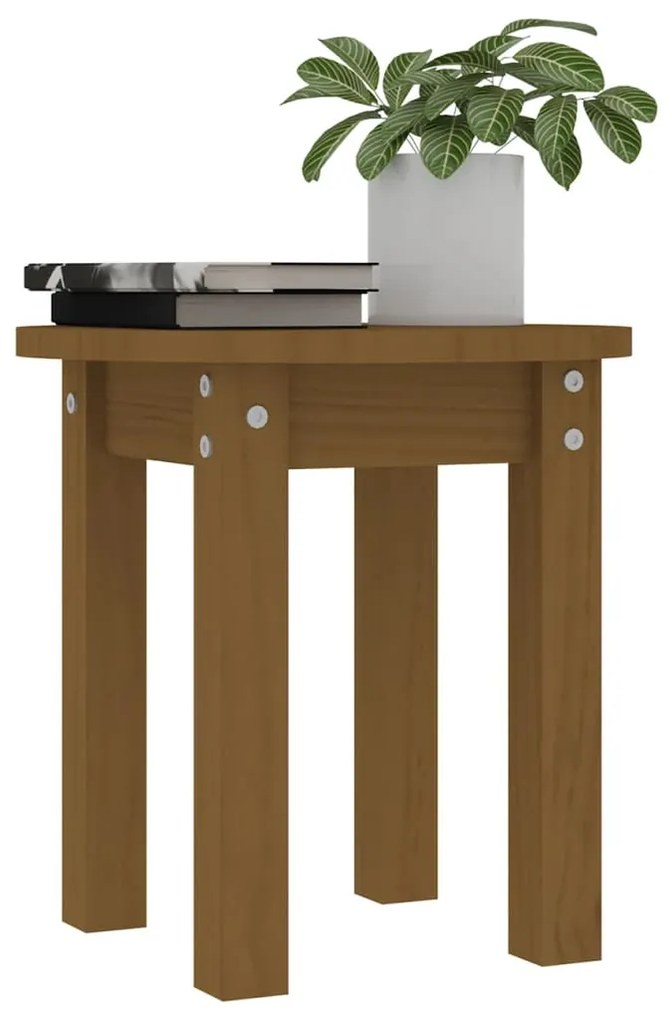 Mesa de centro Ø 35x35 cm madeira de pinho maciça castanho-mel