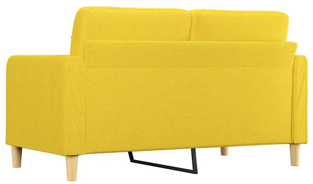 Sofá de 2 lugares 140 cm tecido amarelo-claro